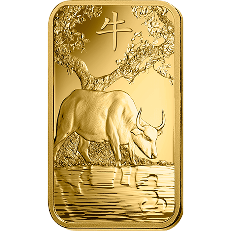2021 year of the ox 1oz. 9999 gold minted bullion bar - pamp