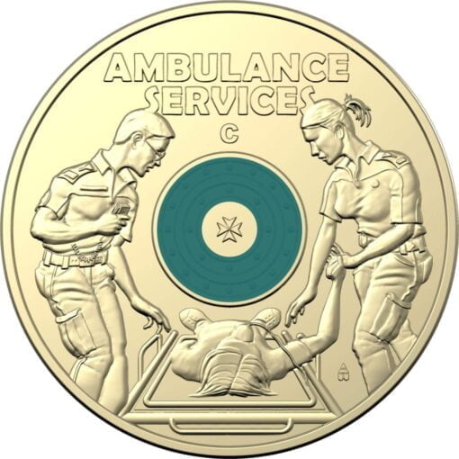 2021 $2 Australian Ambulance Services "C" Mintmark Uncirculated Coloured Coin in Card - AlBr