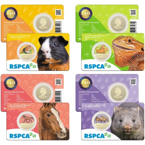 2021 $1 150th Anniversary of the RSPCA Australia Uncirculated Coloured 8 Coin Collection