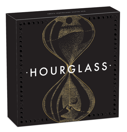 2021 hourglass 2oz. 9999 silver antiqued coin