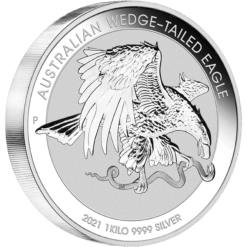 2021 Australian Wedge-Tailed Eagle 1kg .9999 Silver Incused Coin - 1 Kilo