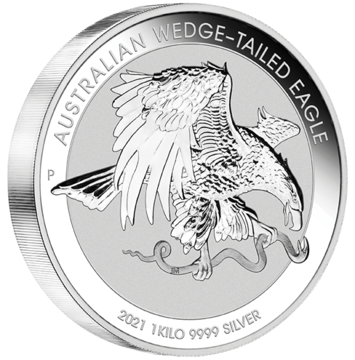 2021 australian wedge-tailed eagle 1kg .9999 silver incused coin - 1 kilo