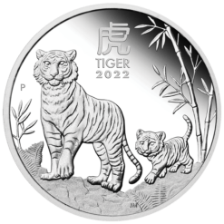 2022 year of the tiger trio 1oz. 9999 silver proof coin - lunar series iii