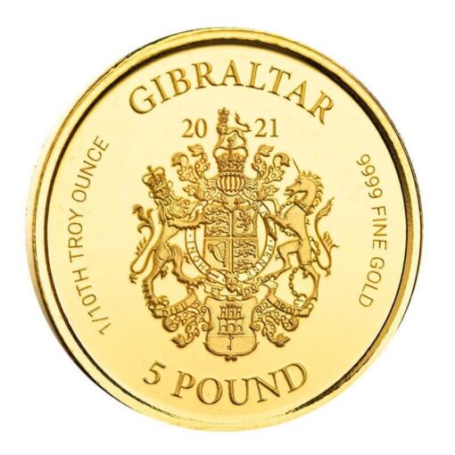2021 Gibraltar Lady Justice 1/10oz .9999 Gold Bullion Coin