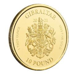 2021 Gibraltar Lady Justice 1oz .9999 Gold Bullion Coin 2