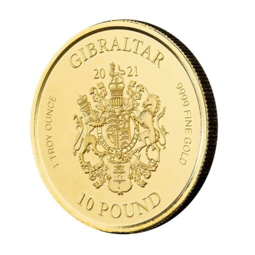 2021 gibraltar lady justice 1oz. 9999 gold bullion coin