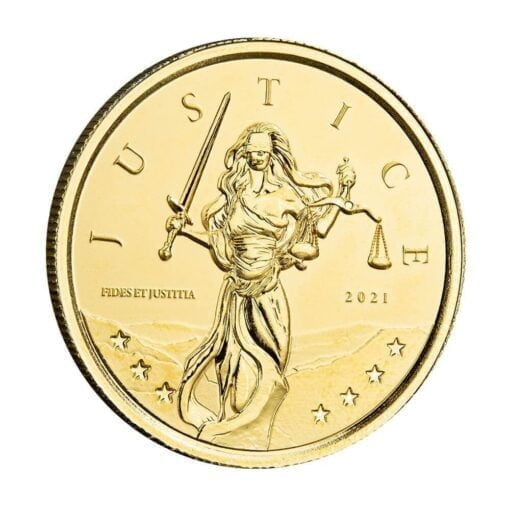 2021 gibraltar lady justice 1oz. 9999 gold bullion coin