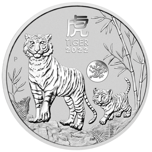 2022 Year of the Tiger with Dragon Privy 1oz .9999 Silver Bullion Coin