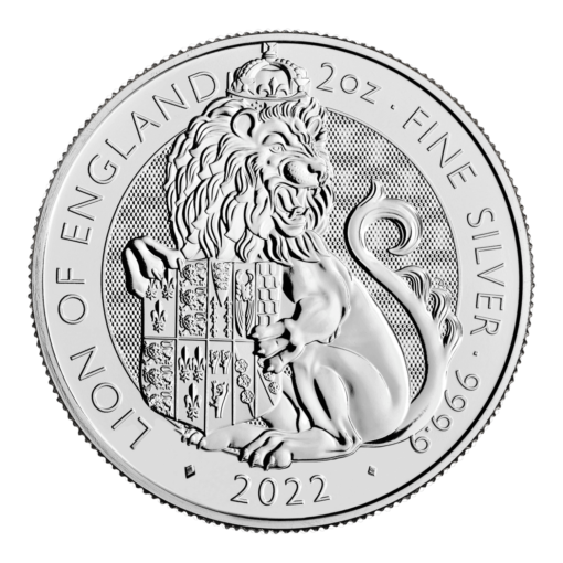 2022 The Tudor Beasts - The Lion of England 2oz .9999 Silver Bullion Coin 1
