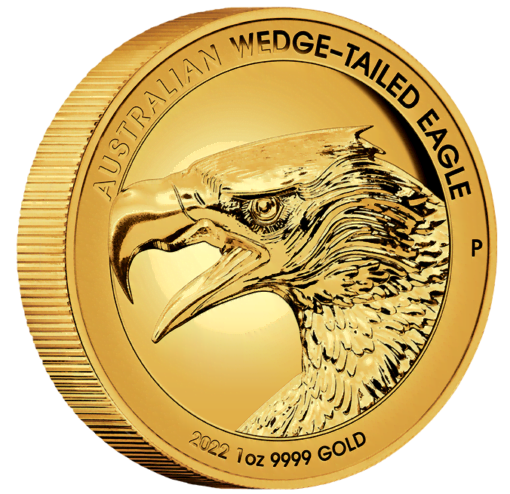 2022 australian wedge-tailed eagle 1oz .9999 gold proof ultra high relief coin