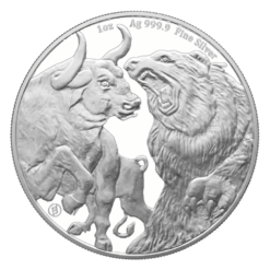 2022 Tokelau Bull & Bear 1oz .9999 Silver Bullion Coin