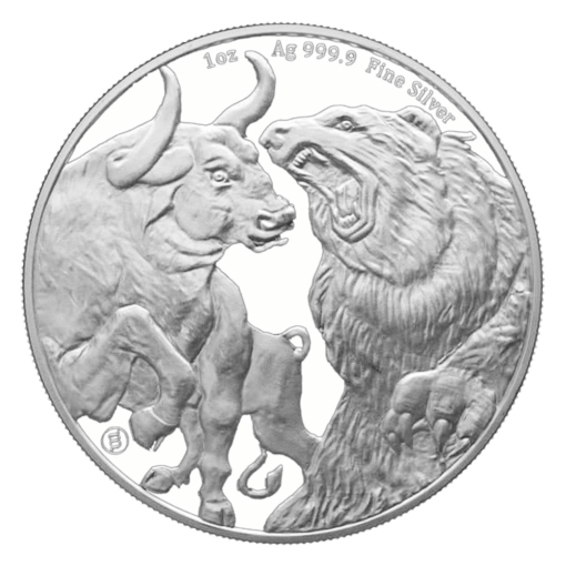 2022 tokelau bull & bear 1oz. 9999 silver bullion coin