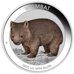 2022 Australian Wombat 1oz .9999 Silver Coloured Coin in Card