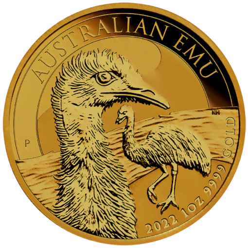 2022 australian emu 1oz. 9999 gold bullion coin