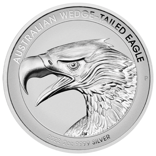2022 australian wedge-tailed eagle 2oz .9999 silver enhanced reverse proof high relief piedfort coin