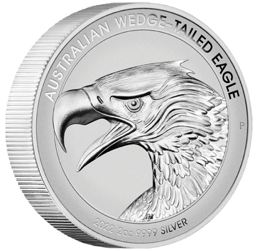 2022 australian wedge-tailed eagle 2oz .9999 silver enhanced reverse proof high relief piedfort coin