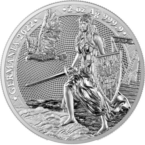 2022 lady germania 2oz. 9999 silver bullion coin