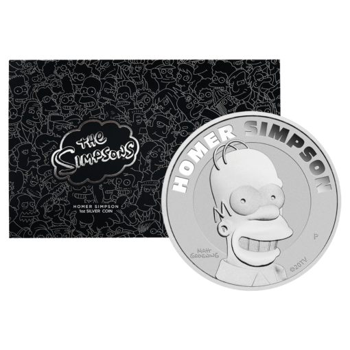 2022 the simpsons - homer simpson 1oz. 9999 silver coin in card