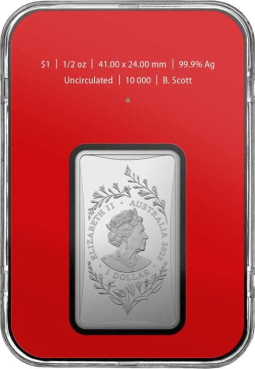 2023 $1 lunar year of the rabbit 1/2oz. 999 silver frosted ingot