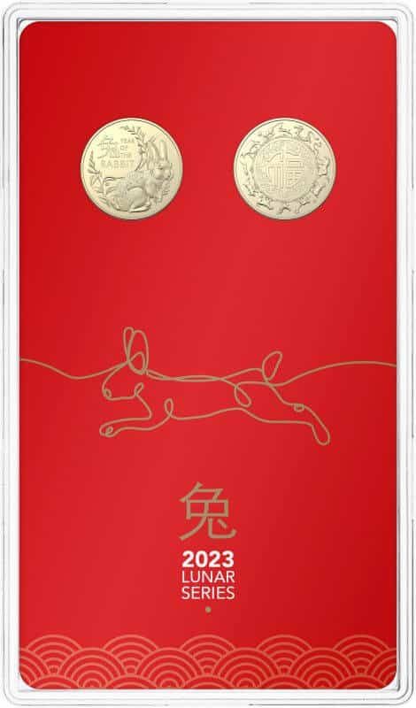 2023 $1 year of the rabbit uncirculated two coin set – albr