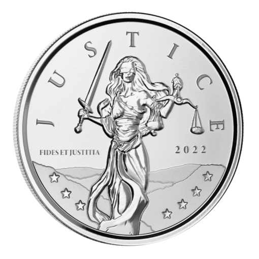 2022 gibraltar lady justice 1oz .999 silver bullion coin