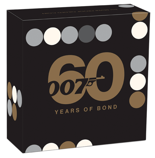 2022 60 years of bond 2oz. 9999 silver proof gilded coin