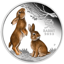 2023 Year of the Rabbit 1oz .9999 Silver Proof Coloured Coin - Lunar Series III