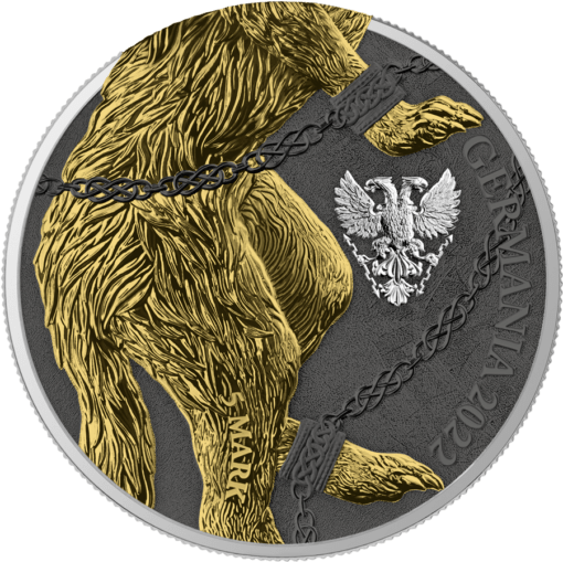 2022 germania beasts – fenrir geminus 1oz .9999 silver 2 coin set