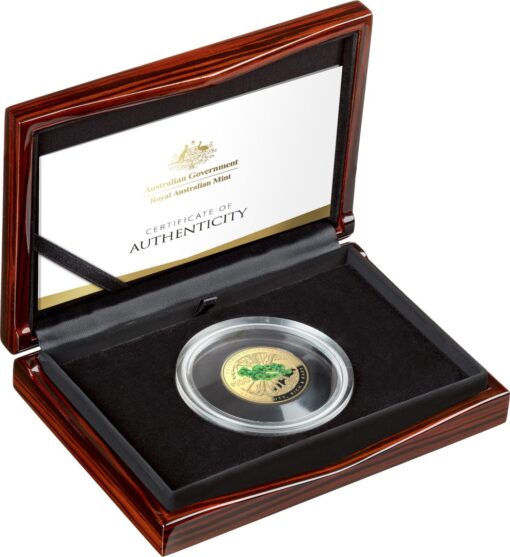 2022 $100 daintree rainforest 1oz gold coloured proof domed coin