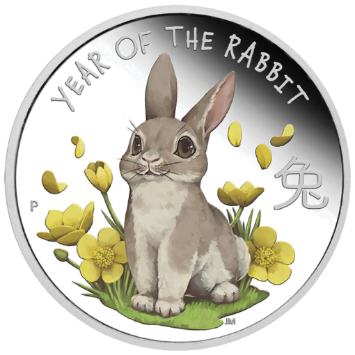 2023 Baby Rabbit 1/2oz Coloured Silver Proof Coin
