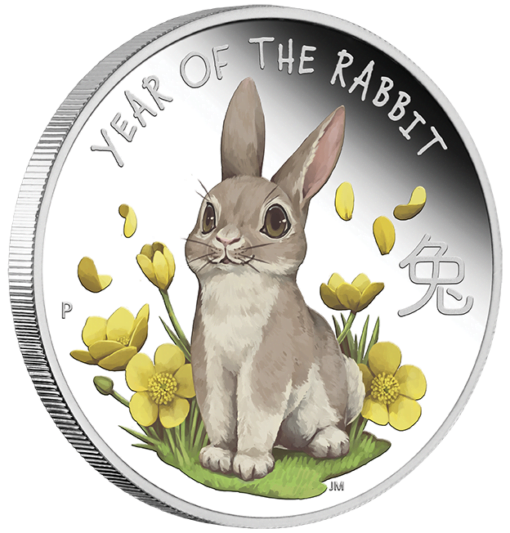 2023 Baby Rabbit 1/2oz Coloured Silver Proof Coin