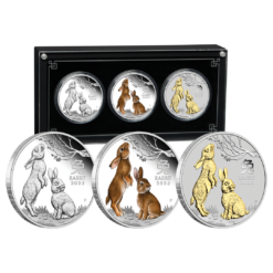 2023 Year of the Rabbit Trio 1oz Silver Proof Three Coin Set - Lunar Series III