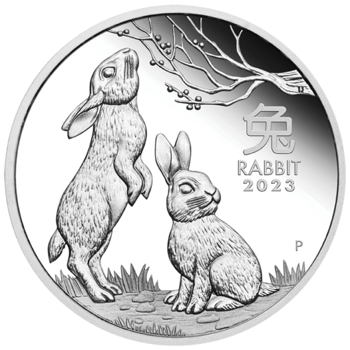 2023 year of the rabbit trio 1oz silver proof three coin set - lunar series iii