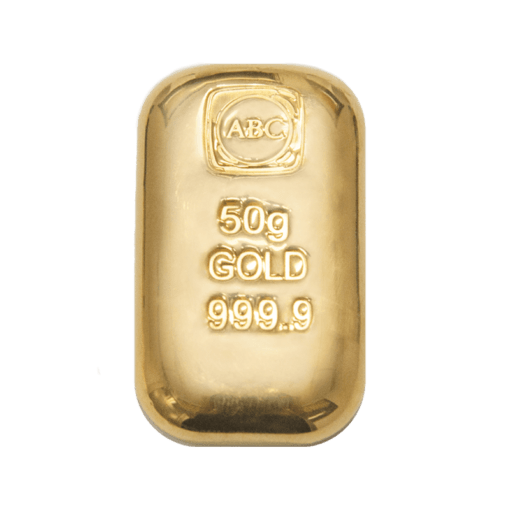abc 50g .9999 gold cast bar