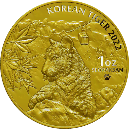 2022 south korean tiger 1oz .999 gold round