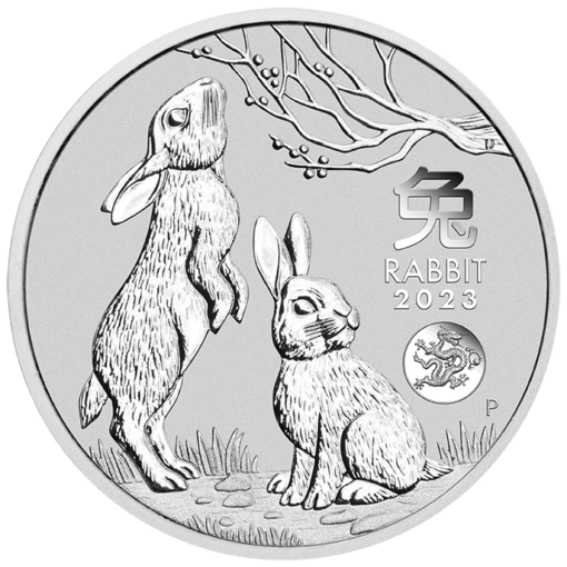 2023 year of the rabbit with dragon privy 1oz. 9999 silver bullion coin