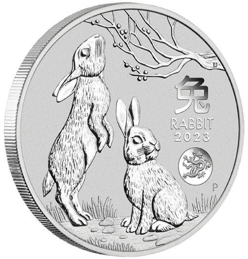 2023 Year of the Rabbit with Dragon Privy 1oz .9999 Silver Bullion Coin