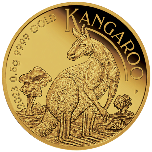 2023 mini roo 0. 5g. 9999 gold proof coin in card