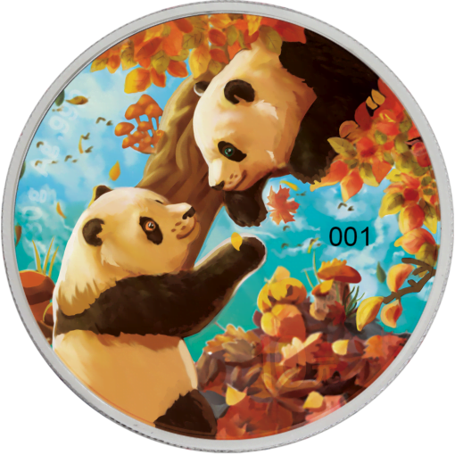 2023 four seasons - chinese panda 30g silver coin - autumn