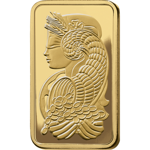 Lady fortuna 1g. 9999 gold minted bullion bar