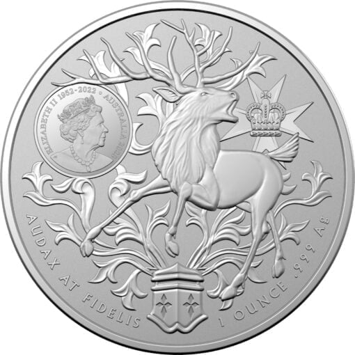 2023 australia's coat of arms - queensland 1oz .999 silver bullion coin