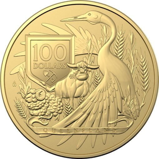 2023 australia's coat of arms - queensland 1oz. 9999 gold bullion coin