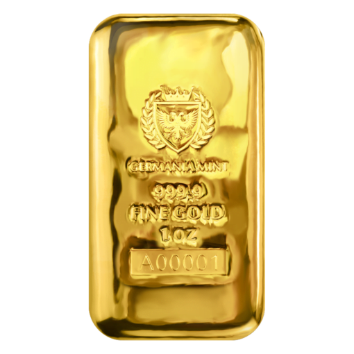 germania mint 1oz gold cast bullion bar