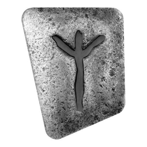 algiz rune 1oz silver cast bar