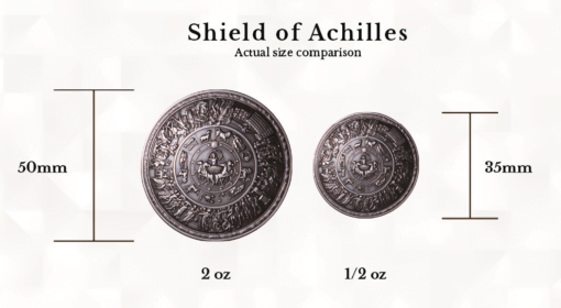achilles shield 1/2oz silver stackable