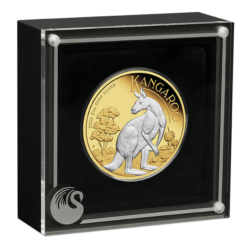 2023 Australian Kangaroo 2oz Silver Reverse Gilded Coin