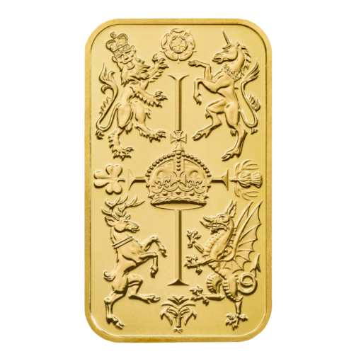 the royal celebration 1oz gold minted bullion bar