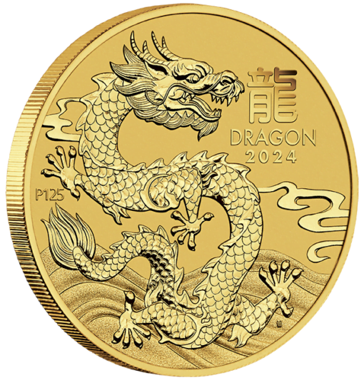 2024 year of the dragon 1/10oz gold bullion coin