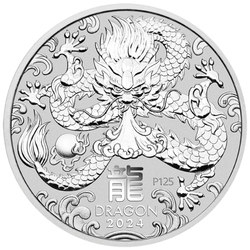 2024 year of the dragon 1/2oz silver bullion coin