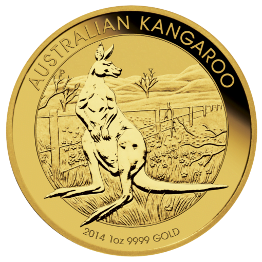 2014 australian kangaroo 1oz .9999 gold bullion coin